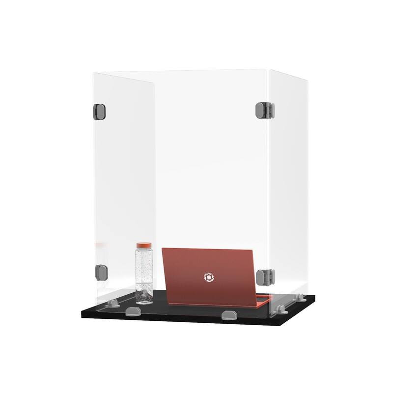 RECLAIM Trifold Clear Freestanding Acrylic Desk Shield Bed Bath